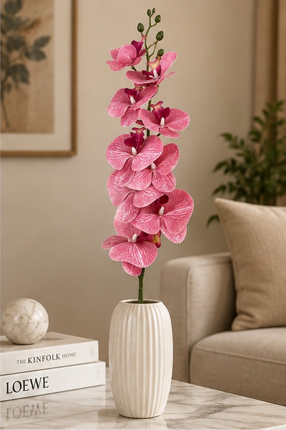 Premium Pembe Yapay Orkide Dalı – 110 cm