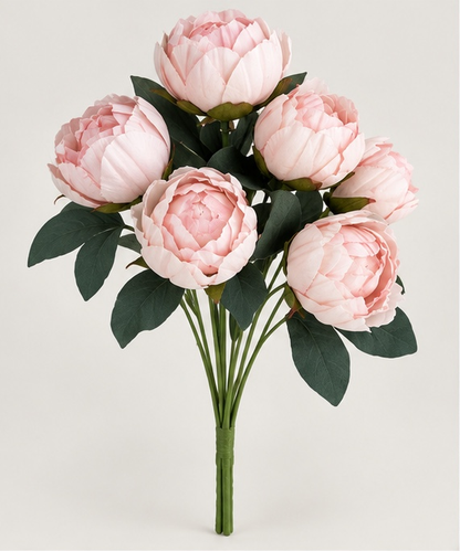 Premium Pembe Yapay Şakayık – 7 Başlı, 45 cm