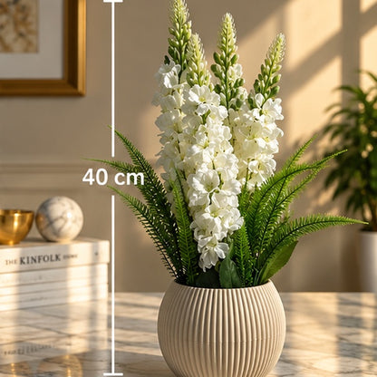 40 cm Beyaz Premium Yapay Sümbül Aranjmanı