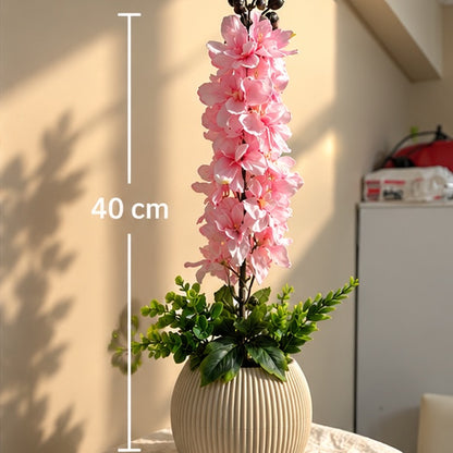 40 cm Pembe-Beyaz Premium Yapay Sümbül Aranjmanı