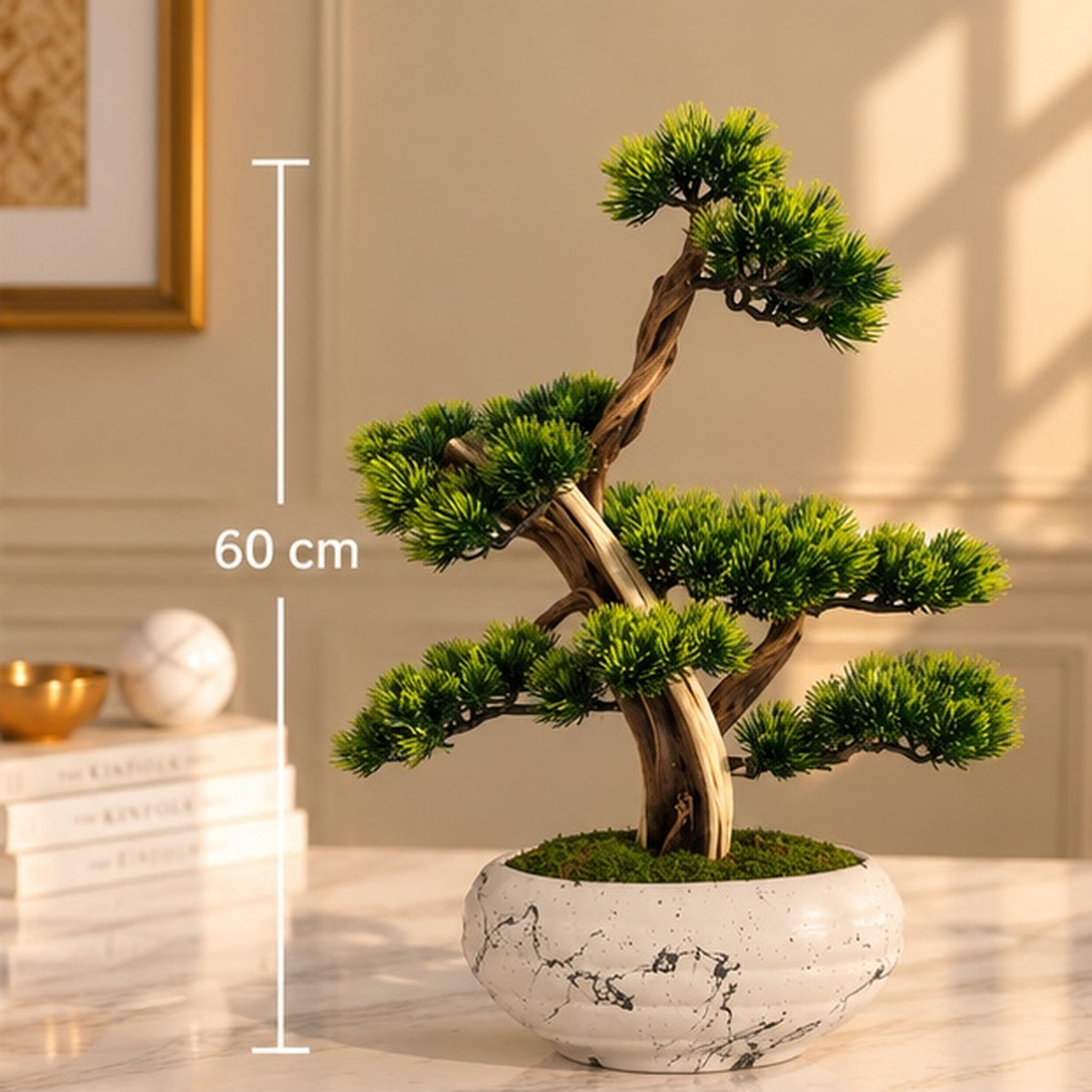 60 cm Premium Yapay Bonsai Ağacı – Seramik Saksılı