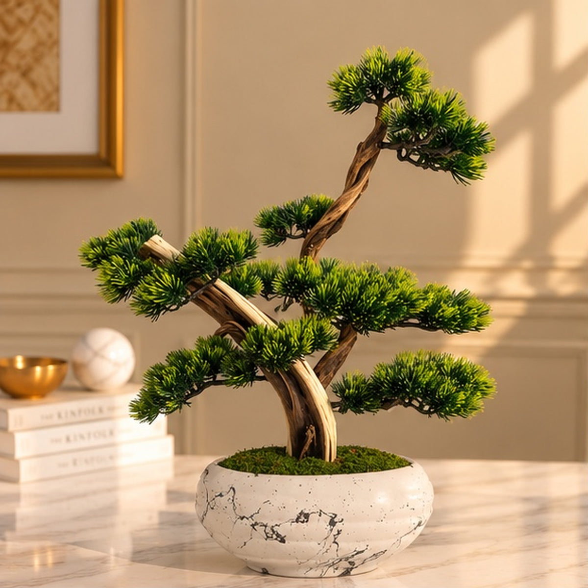 60 cm Premium Yapay Bonsai Ağacı – Seramik Saksılı