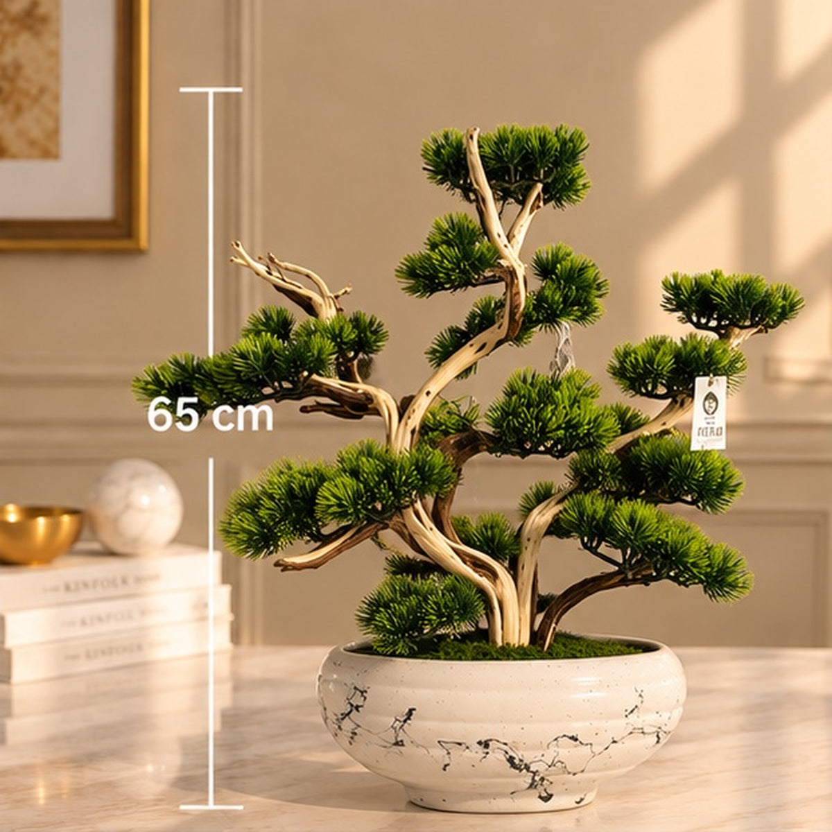 65 cm Premium Yapay Bonsai Ağacı – Seramik Saksılı