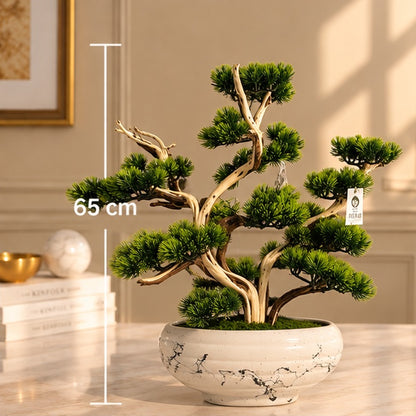 65 cm Premium Yapay Bonsai Ağacı – Seramik Saksılı