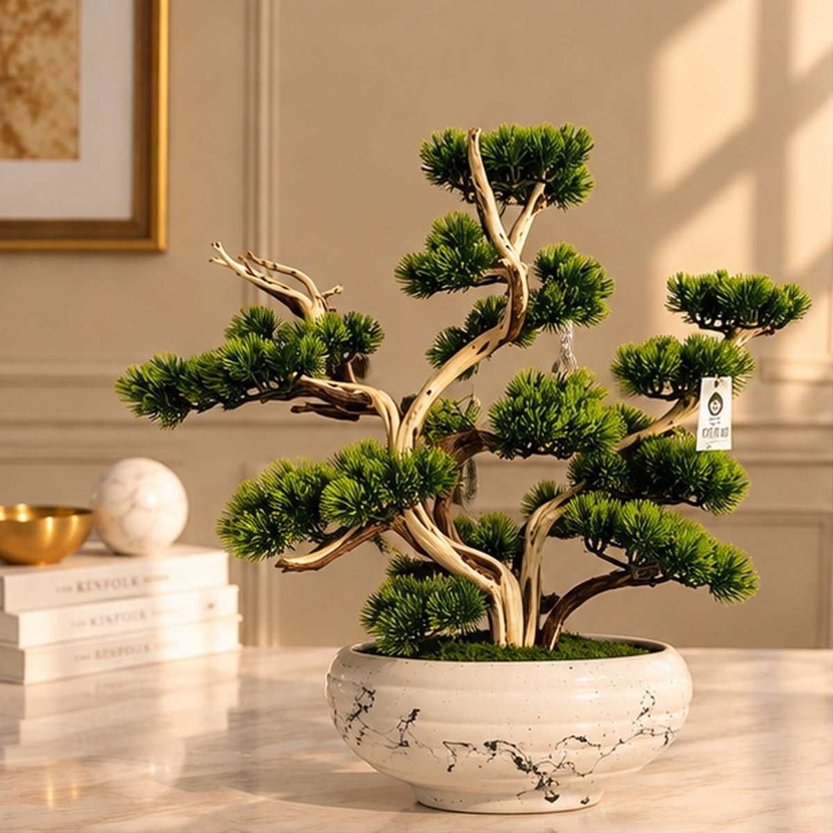 65 cm Premium Yapay Bonsai Ağacı – Seramik Saksılı