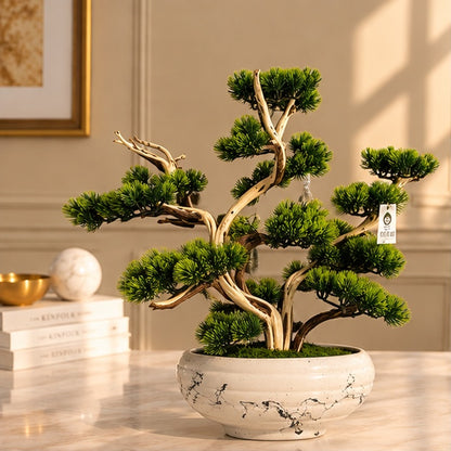 65 cm Premium Yapay Bonsai Ağacı – Seramik Saksılı