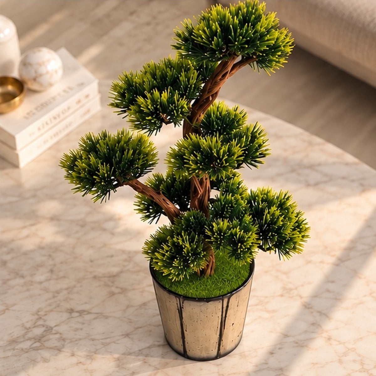 65 cm Premium Yapay Bonsai Ağacı – Seramik Saksılı