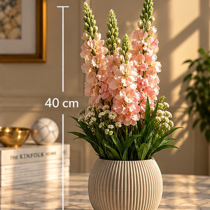 40 cm Pudra Pembe Premium Yapay Sümbül Aranjmanı