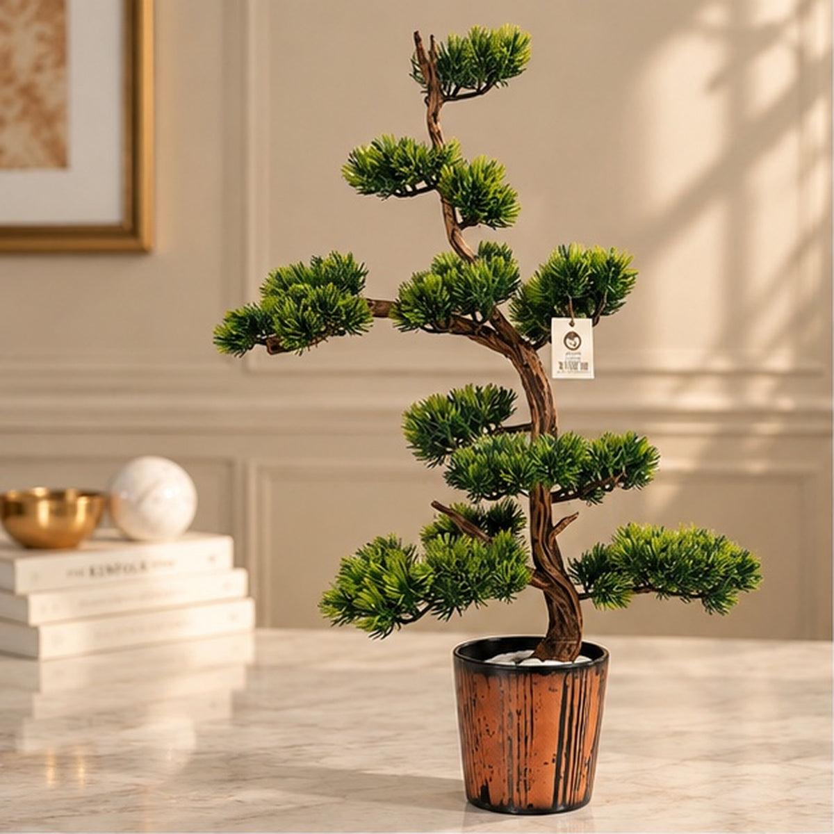 65 cm Premium Yapay Bonsai Ağacı – Seramik Saksılı