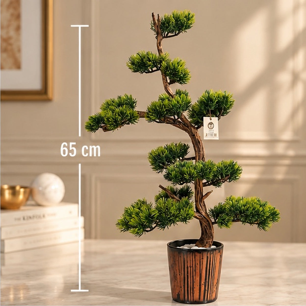 65 cm Premium Yapay Bonsai Ağacı – Seramik Saksılı